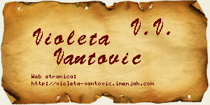 Violeta Vantović vizit kartica